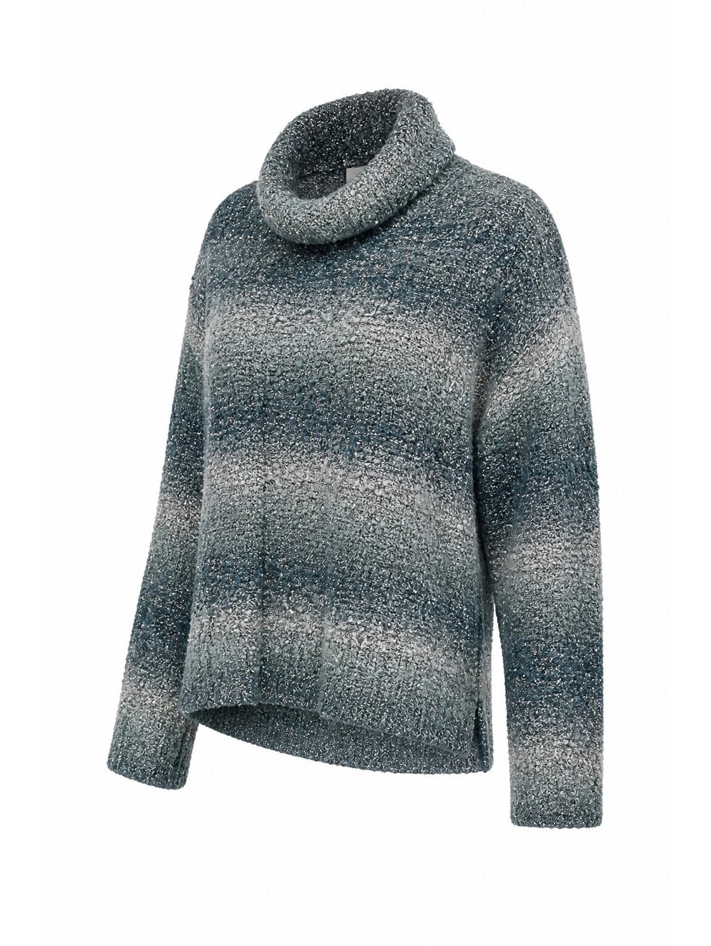 ELLE Women's Long Sleeve Turtleneck Sweater Size L Blue Gradient